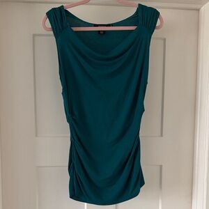 Arden B Teal Gathered Sleeveless Blouse